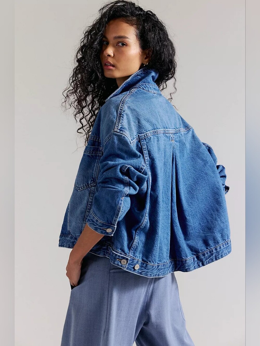 We The Free Opal Swing Denim Jacket Size Small